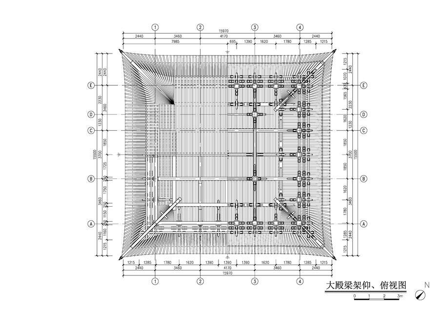 11大殿梁架仰、俯视图.jpg