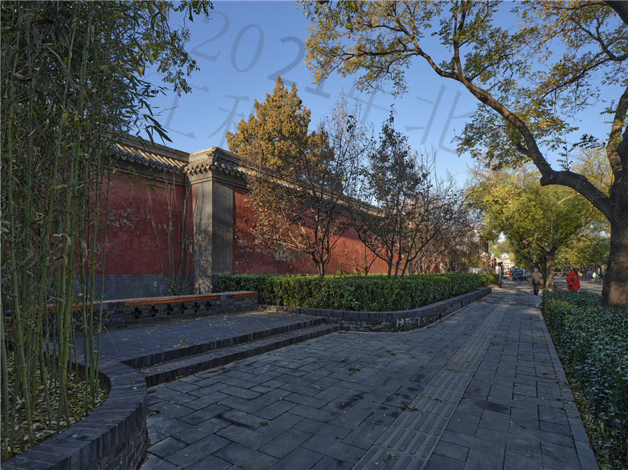 鼓西大街广化寺院墙——红墙映翠_2020年.jpg